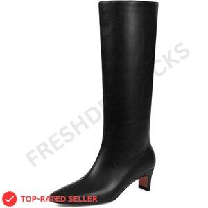 Brand New Tscoyuki Boots 6 Black Kitten Heel